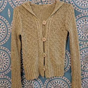 Button down hooded sweater